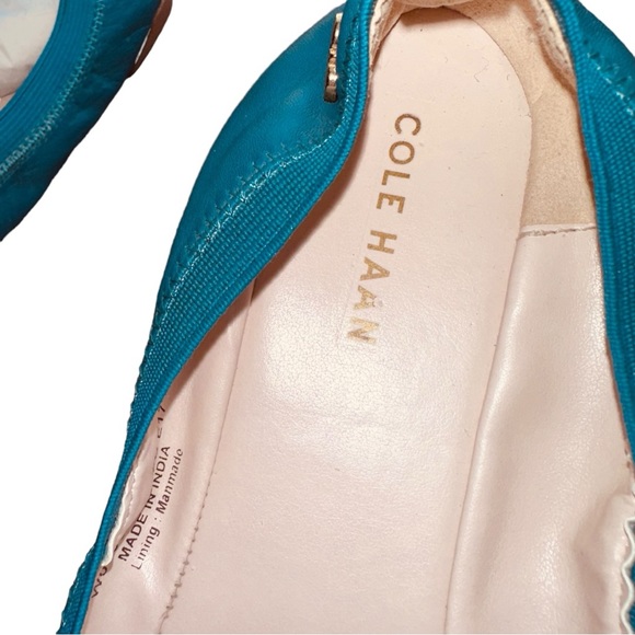 COLE HAAN - Eldridge Ballet Flats, tone on tone Teal, Size: 8 - Picture 5 of 14